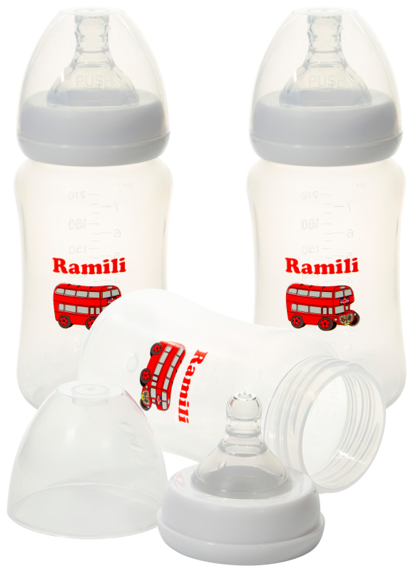 Купить  из 3-х противоколиковых бутылочек Ramili Baby 240MLX3 (240 мл. x3, 0+, слабый поток)-1.jpg